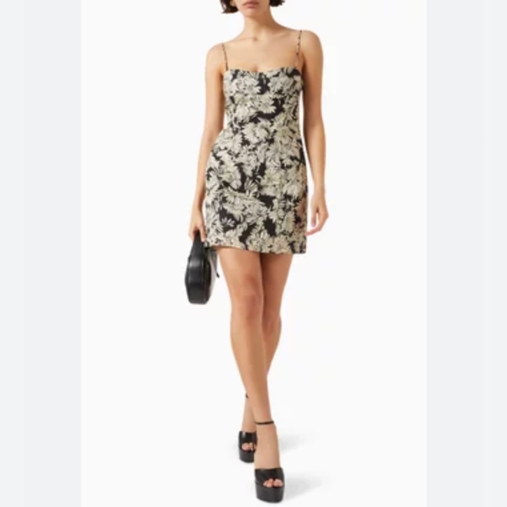 Vintage Morgan & Co. Floral Ruched Spaghetti Strap Mini Lace Dress XS Coquette